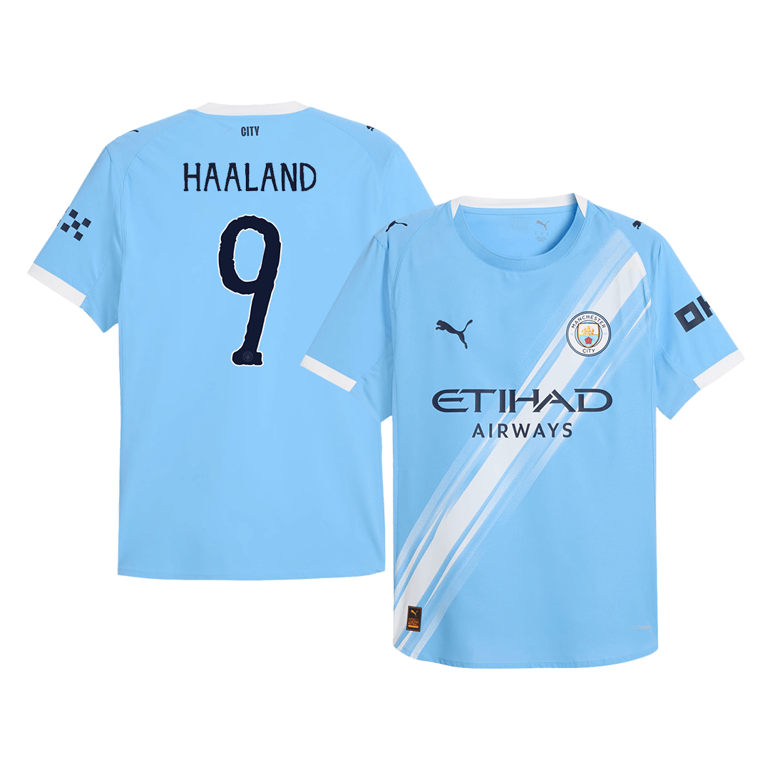 Authentic HAALAND #9 Manchester City Home Soccer Jersey 2025/26