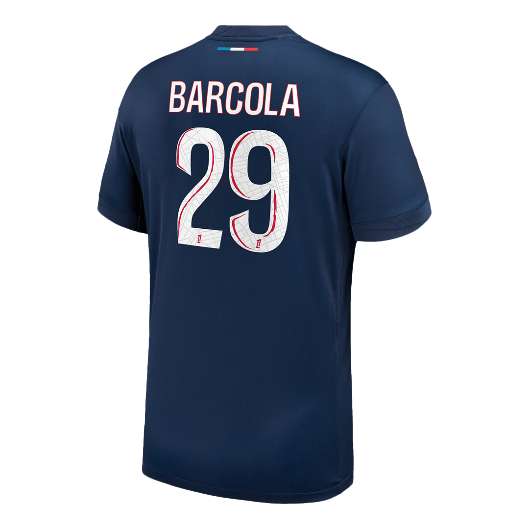 BARCOLA #29 PSG Home Soccer Jersey 2024/25 Navy