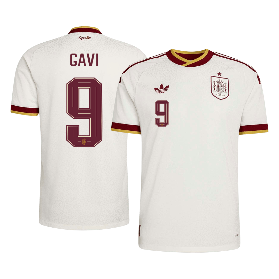 Authentic GAVI #9 Spain Away Soccer Jersey 2026
