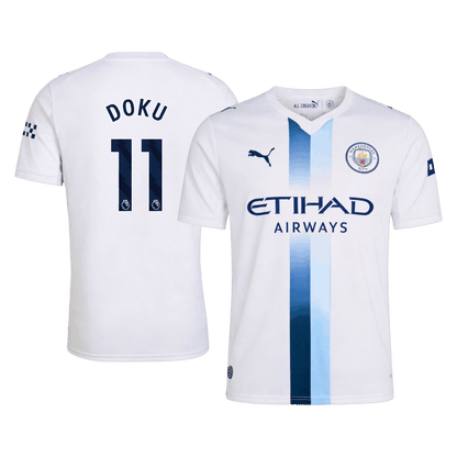 DOKU #11 Manchester City Third Football Jersey 2026/27 White