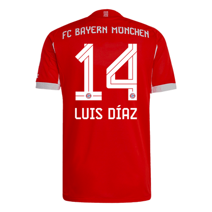 Authentic LUIS DÍAZ #14 Bayern Munich Home Soccer Jersey 2025/26 Red