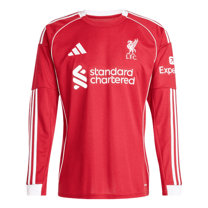 Liverpool Home Long Sleeve Soccer Jersey 25/26 Red
