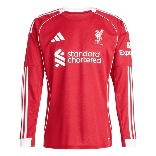 Liverpool Home Long Sleeve Soccer Jersey 25/26 Red