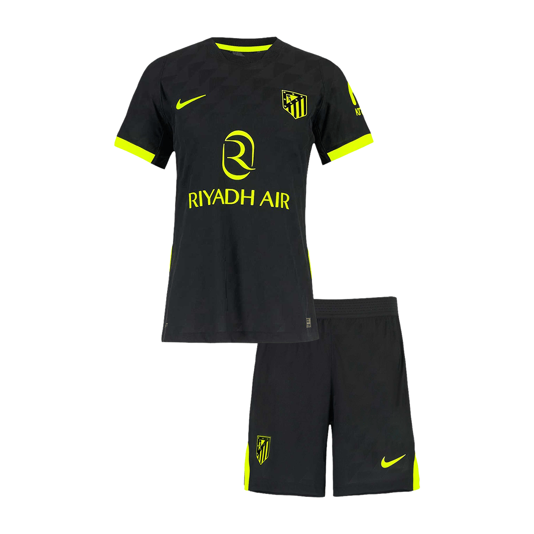 Kids Atletico Madrid Away Soccer Jersey Kit (Jersey+Shorts) 2026/27 Black