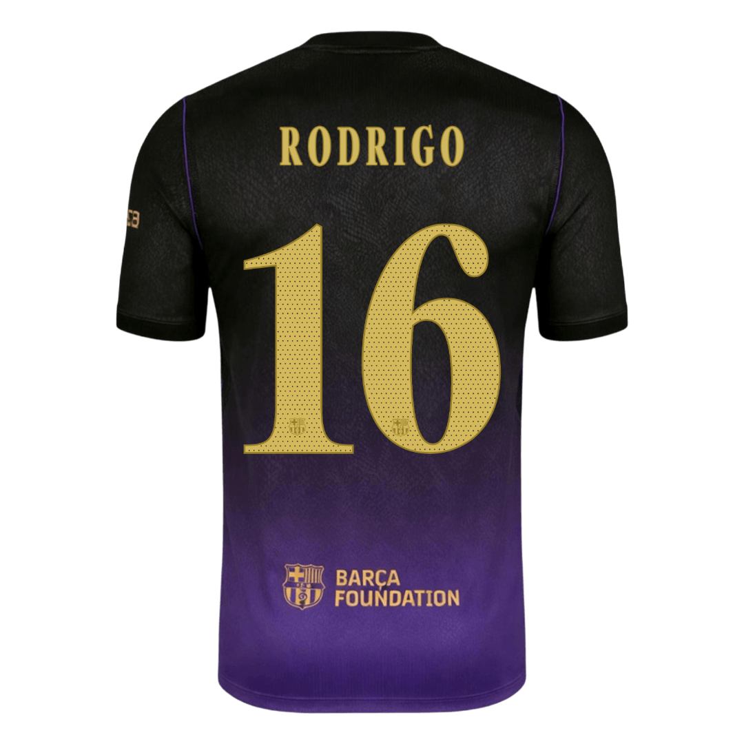 RODRIGO #16 Barcelona x Kobe Bryant Away Soccer Jersey 2026/27 Black/Purple- UCL