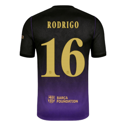 RODRIGO #16 Barcelona x Kobe Bryant Away Soccer Jersey 2026/27 Black/Purple- UCL