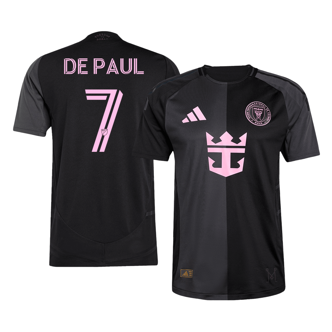 Authentic DE PAUL #7 Inter Miami CF Away Soccer Jersey 2025 Black&Gray