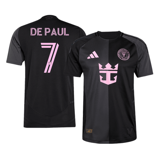 Authentic DE PAUL #7 Inter Miami CF Away Soccer Jersey 2025 Black&Gray
