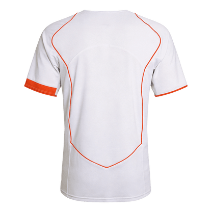 Men Retro Fan Version 2004 Netherlands Away Soccer Jersey Short Sleeve White