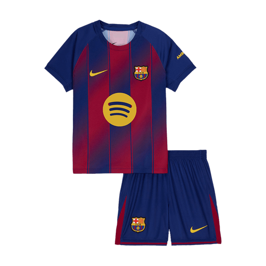 Kid's Barcelona Home Soccer Jersey Kit(Jersey+Shorts) 2025/26 Red&Blue