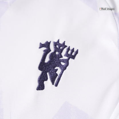 Kid's Manchester United Away Soccer Jersey Kit(Jersey+Shorts+Socks) 2025/26 White