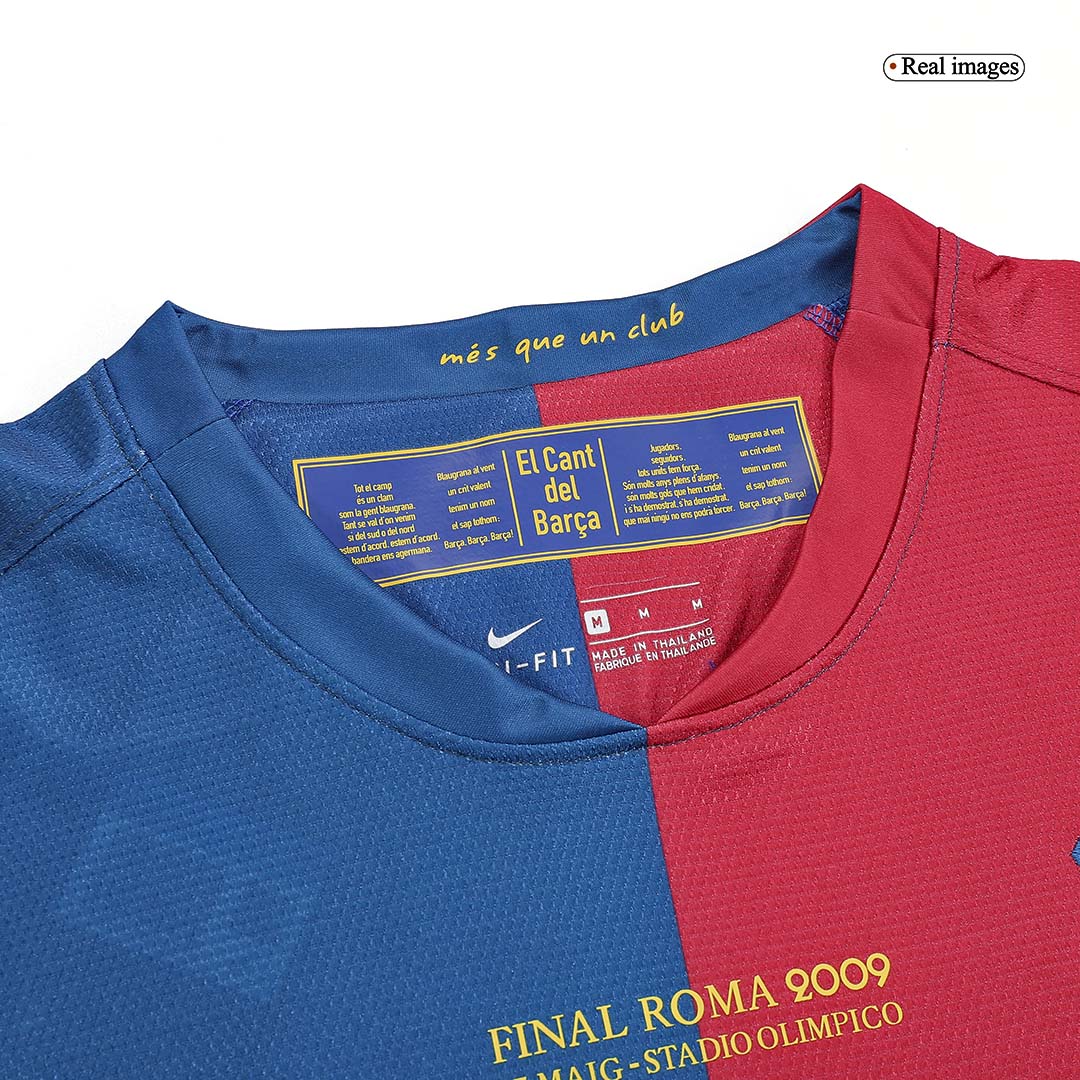 Retro A.INIESTA #8 2008/09 Barcelona Home Long Sleeve Soccer Jersey - UCL Final
