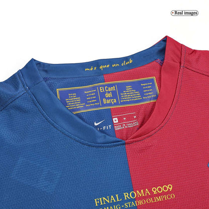 Retro A.INIESTA #8 2008/09 Barcelona Home Long Sleeve Soccer Jersey - UCL Final