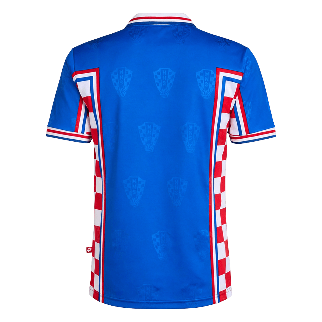Retro Croatia Away Soccer Jersey World Cup1998 Blue