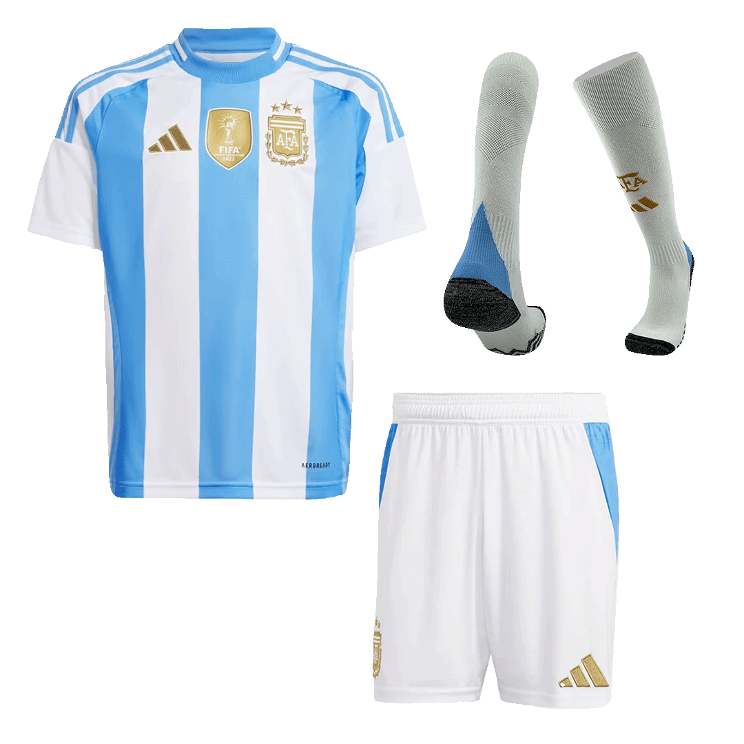 Kid's Argentina Home Soccer Jersey Kit(Jersey+Shorts+Socks) 2024