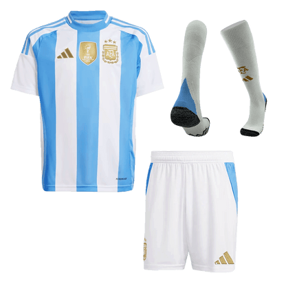 Kid's Argentina Home Soccer Jersey Kit(Jersey+Shorts+Socks) 2024