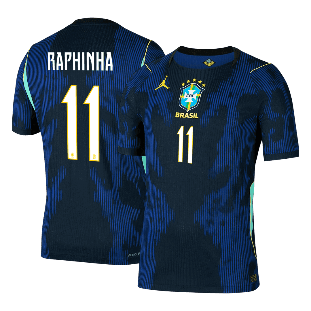 Authentic RAPHINHA #11 Brazil Away Soccer Jersey 2026