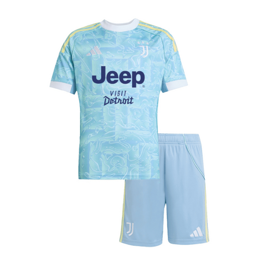 Kid's Juventus Away Soccer Jersey Kit 25/26 Blue