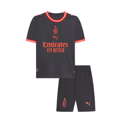 Kids AC Milan Third Soccer Jersey Kit (Jersey+Shorts) 2026/27 Black