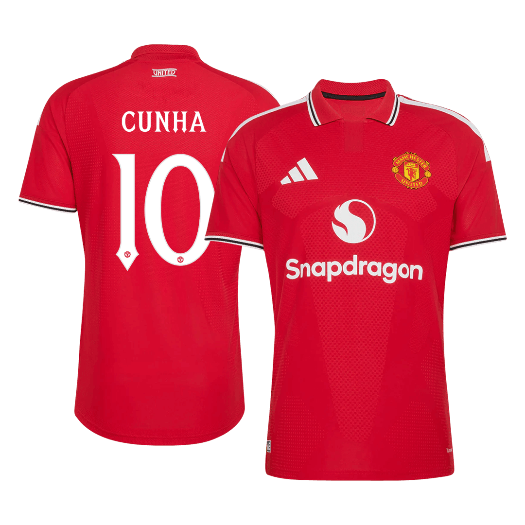 Authentic CUNHA #10 Manchester United Home Soccer Jersey 2026/27