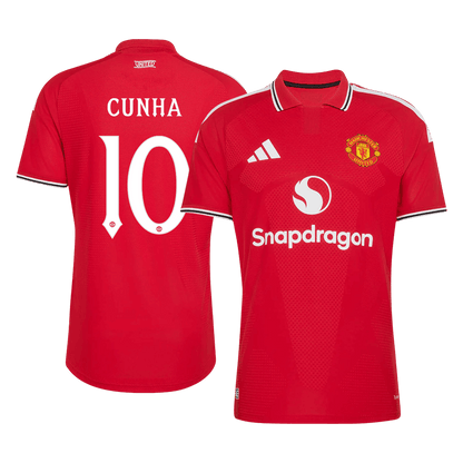 Authentic CUNHA #10 Manchester United Home Soccer Jersey 2026/27