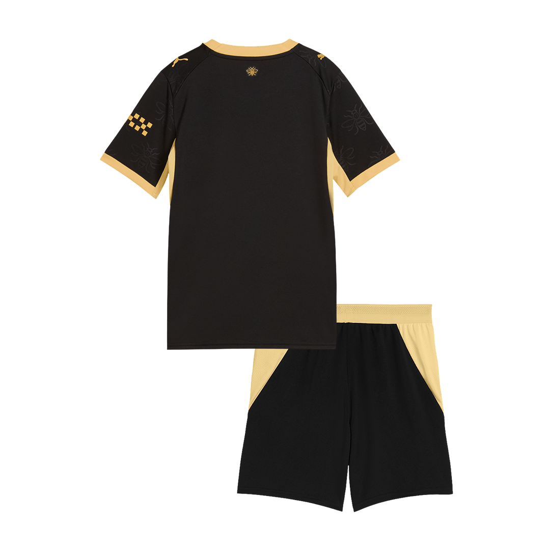 Kids Manchester City Away Soccer Jersey Kit (Jersey+Shorts) 2026/27 Black