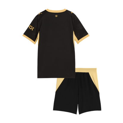 Kids Manchester City Away Soccer Jersey Kit (Jersey+Shorts) 2026/27 Black