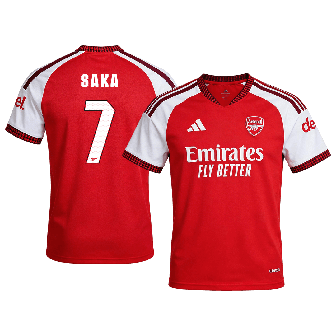 SAKA #7 Arsenal Home Soccer Jersey 26/27 Red- UCL