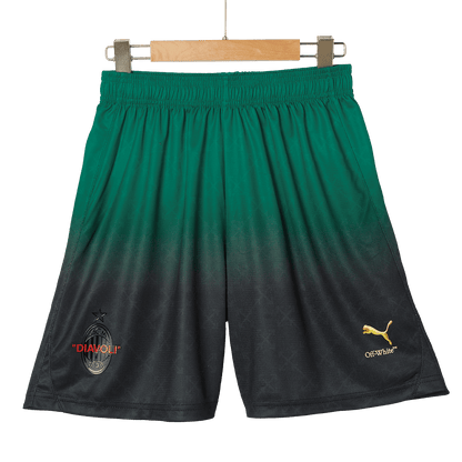 AC Milan Fourth Away Soccer Jersey Kit(Jersey+Shorts) 2024/25 Green&Black