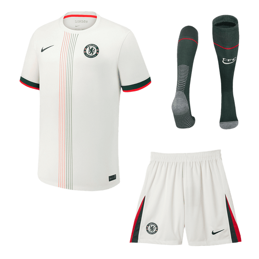 Chelsea Away Soccer Jersey Kit(Jersey+Shorts+Socks) 2025/26 White