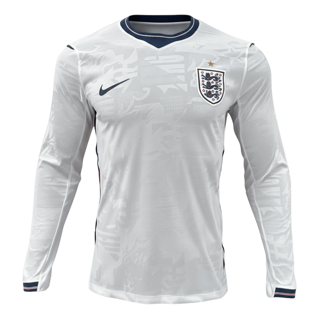 Authentic England Home Long Sleeve Soccer Jersey 2026