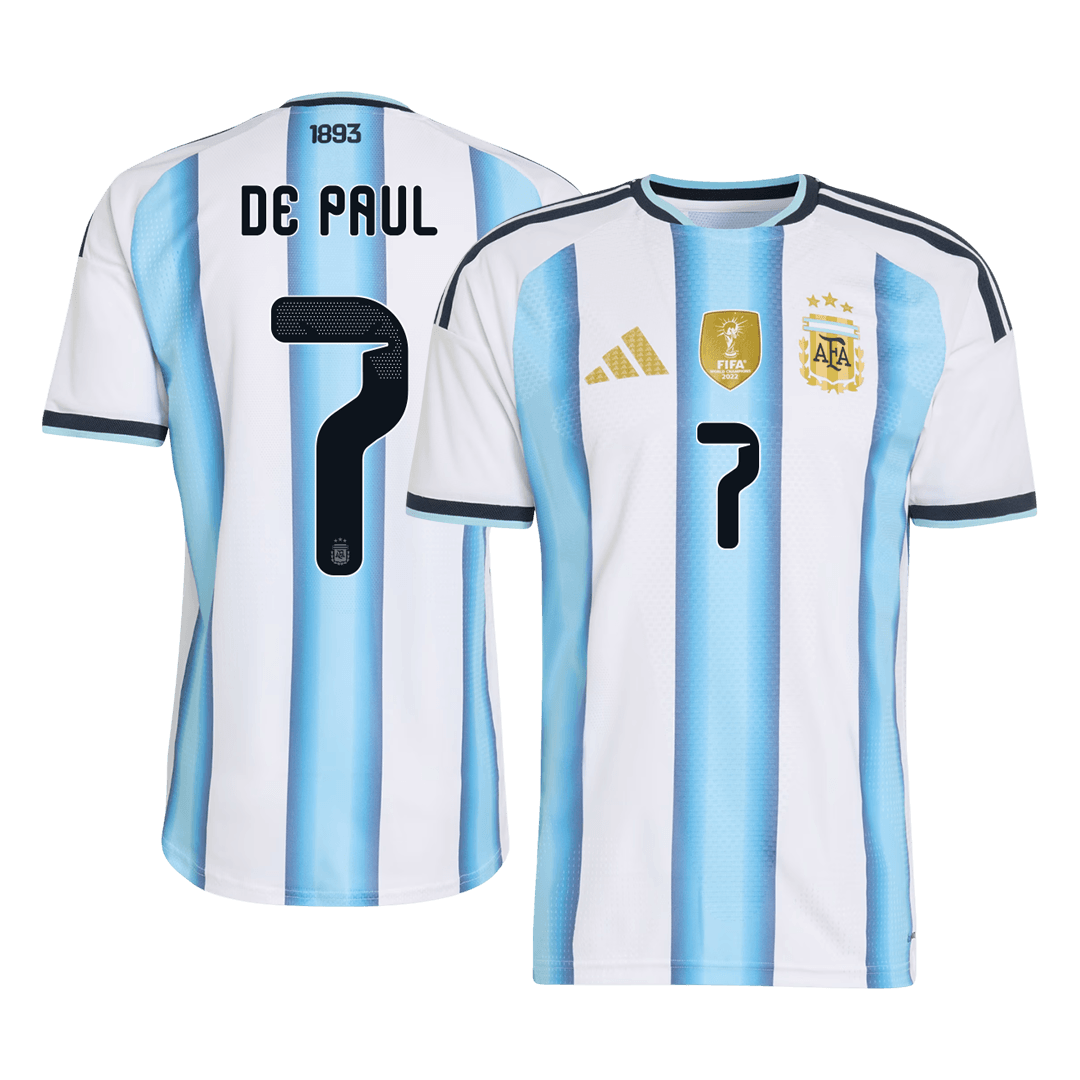Authentic DE PAUL #7 Argentina Home Football Shirt 2026