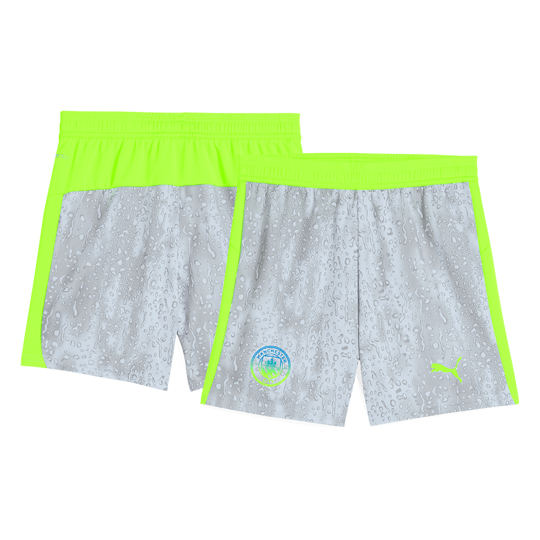 Manchester City Third Away Soccer Jersey Kit(Jersey+Shorts) 25/26 Gray