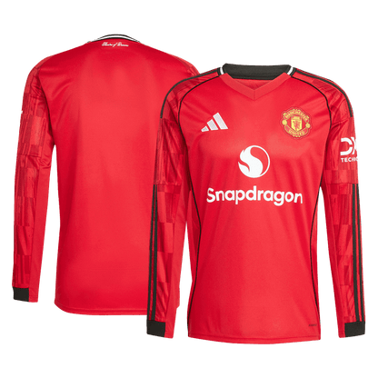 Manchester United Home Long Sleeve Soccer Jersey 2025/26 Red