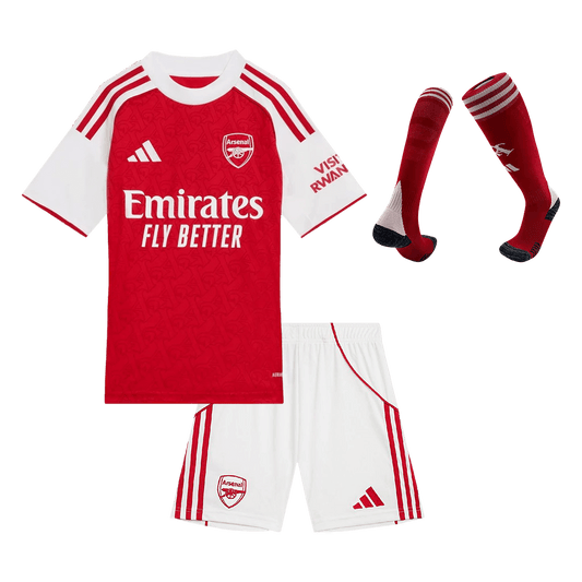Kid's Arsenal Home Soccer Jersey Kit(Jersey+Shorts+Socks) 2025/26 Red