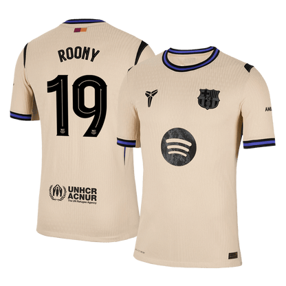 ROONY #19 Authentic Barcelona Away Soccer Jersey 2025/26 Yellow - UCL