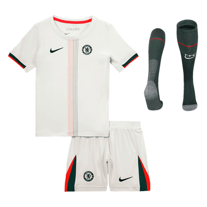 Kid's Chelsea Away Soccer Jersey Kit(Jersey+Shorts+Socks) 2025/26 White
