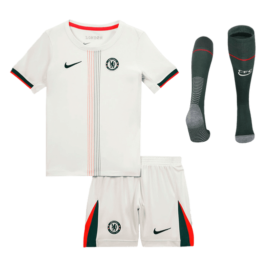 Kid's Chelsea Away Soccer Jersey Kit(Jersey+Shorts+Socks) 2025/26 White