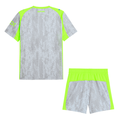 Manchester City Third Away Soccer Jersey Kit(Jersey+Shorts) 25/26 Gray