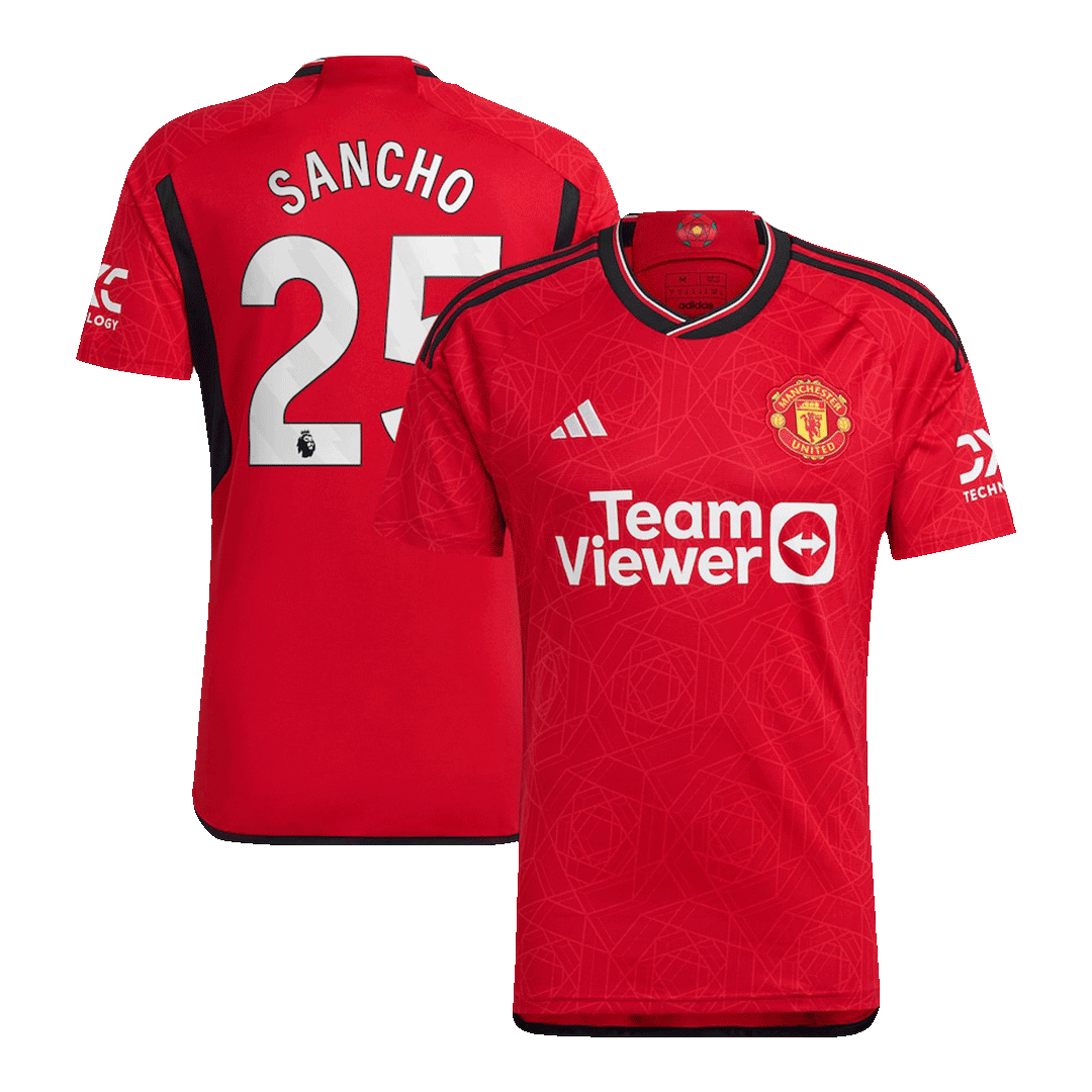 SANCHO #25 Manchester United Home Soccer Jersey 2023/24 Red