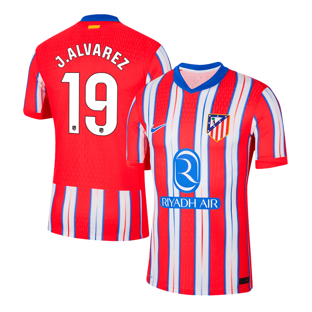 Authentic J.ALVAREZ #19 Atletico Madrid Home Soccer Jersey 2024/25