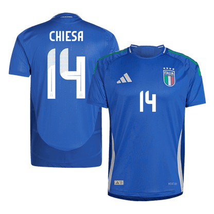 Authentic CHIESA #14 Italy Home Soccer Jersey Euro 2024