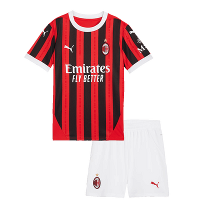 Kid's AC Milan Home Soccer Jersey Kit(Jersey+Shorts) 2024/25