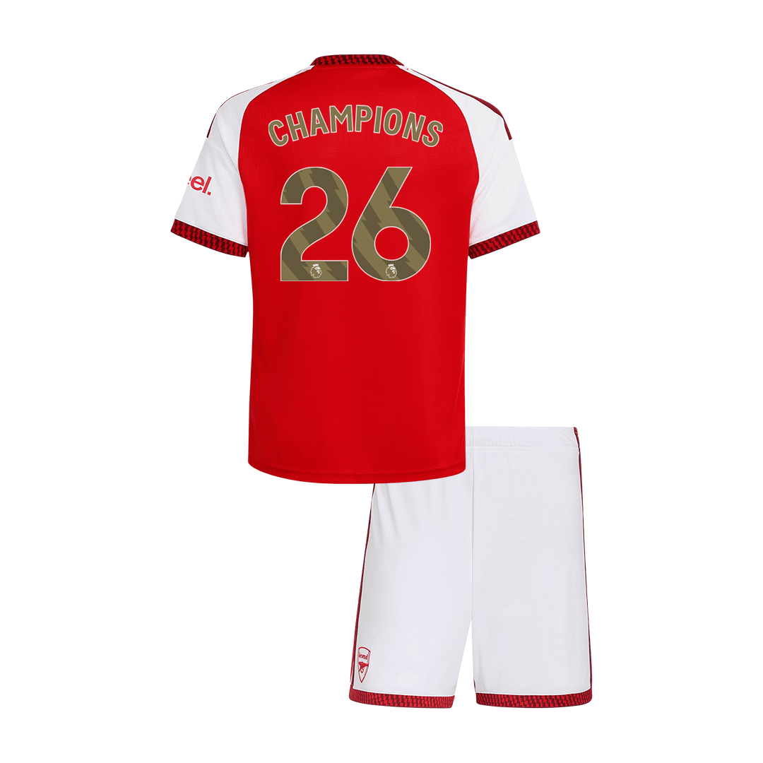 CHAMPIONS #26 Kids Arsenal Home Soccer Jersey Kit (Jersey+Shorts) 2026/27 Red