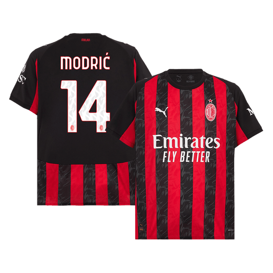 MODRIĆ #14 AC Milan Home Soccer Jersey 2025/26 Red&Black