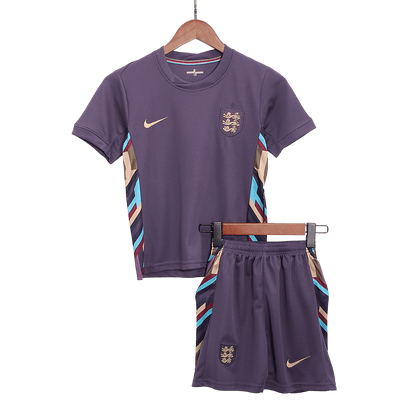 Kid's England Away Soccer Jersey Kit(Jersey+Shorts) Euro 2024