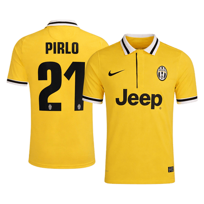 PIRLO #21 Retro Juventus Away Soccer Jersey 2013/14 Yellow
