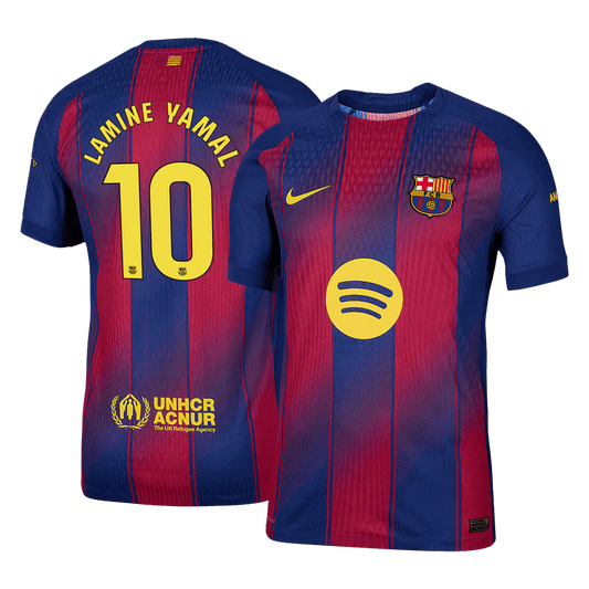 Authentic  LAMINE YAMAL #10 Barcelona Home Soccer Jersey 2025/26 Red&Blue