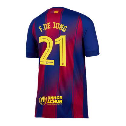 F.DE JONG #21 Barcelona Home Soccer Jersey 2025/26 Red&Blue - UCL