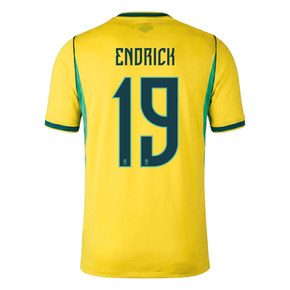 ENDRICK #19 Brazil Home Soccer Jersey World Cup 2026 Yellow
